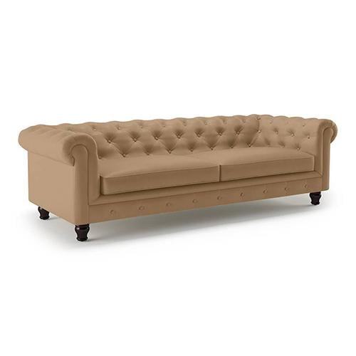 Winchester 3 Seater Leather Sofa in Camel Colour