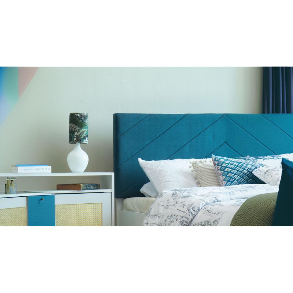 Mudra Engineered Wood Queen Size Bed In White Finish