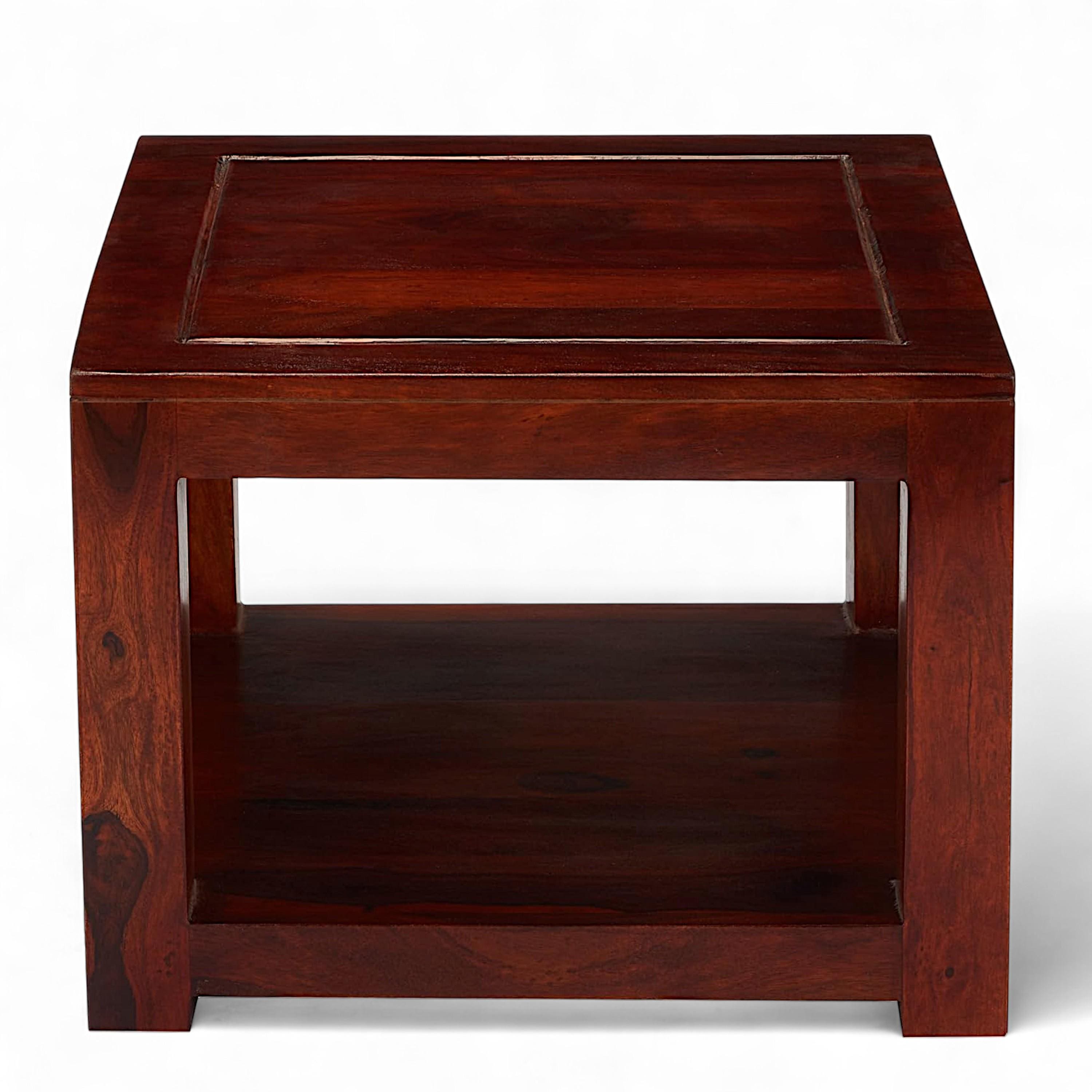 Lisbon Sheesham Wood Contemporary Square Coffee Table In Honey Finish