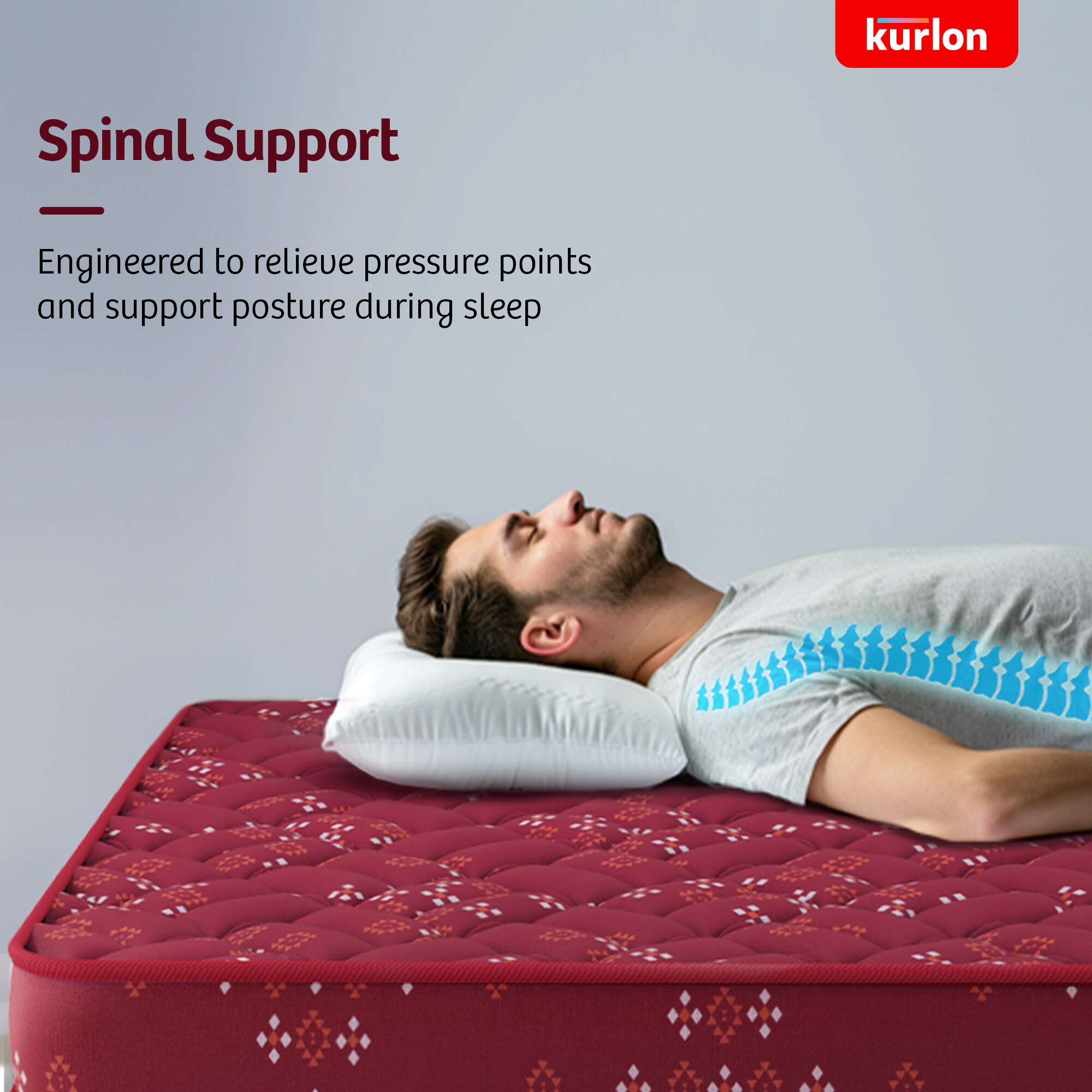 KURLON Teensy Ortho 4 inch King EPE Foam Mattress (L x W: 75 inch x 70 inch)