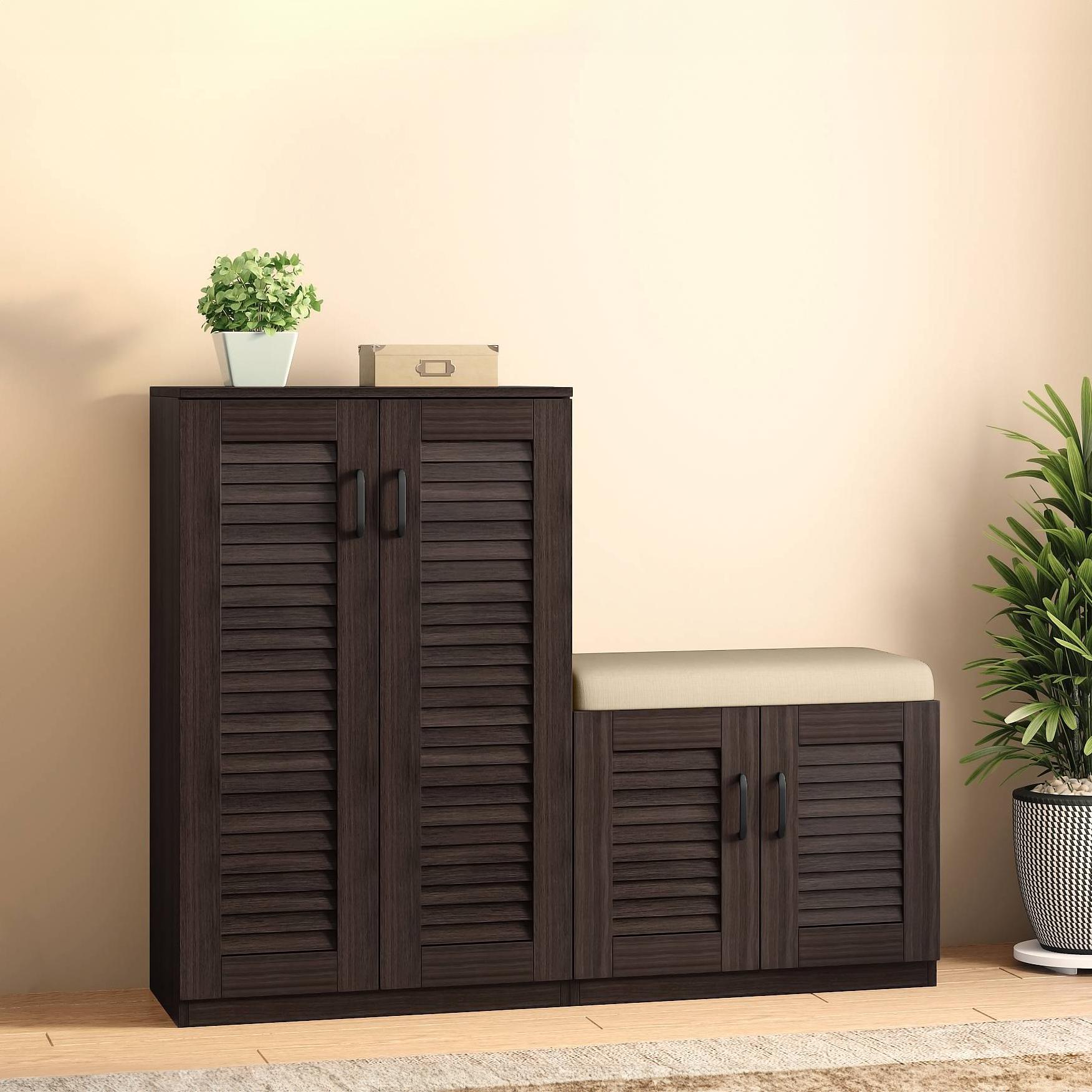 Bennis 25 Pair Shoe Rack in Dark Walnut Finish