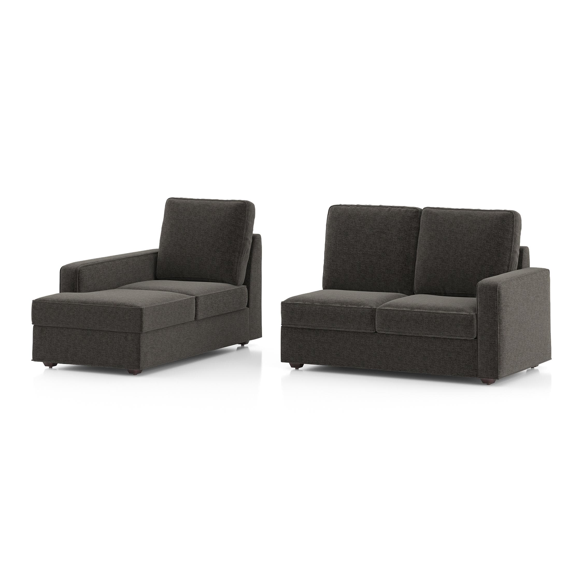 Apollo Compact Sofa (Colour : Smoke, Cushion : Hard, Back Type : High Back, Seating Capacity : Left Aligned 2 Seater + Left Aligned Chaise)