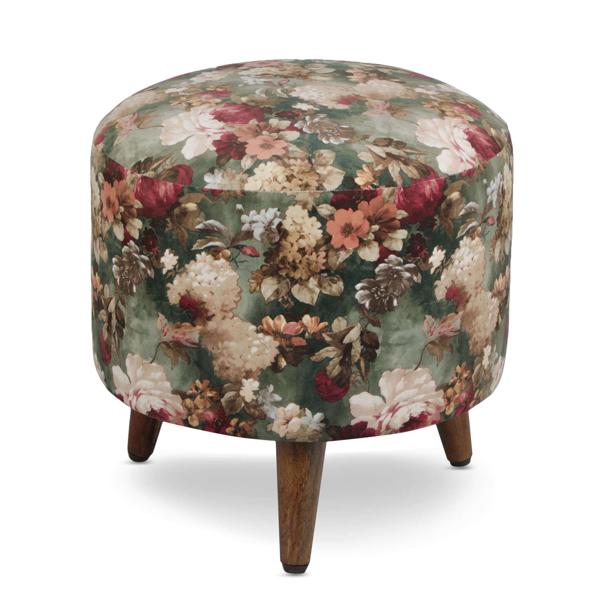 Lavinia Solid Wood  Ottomon in  Gold Colour