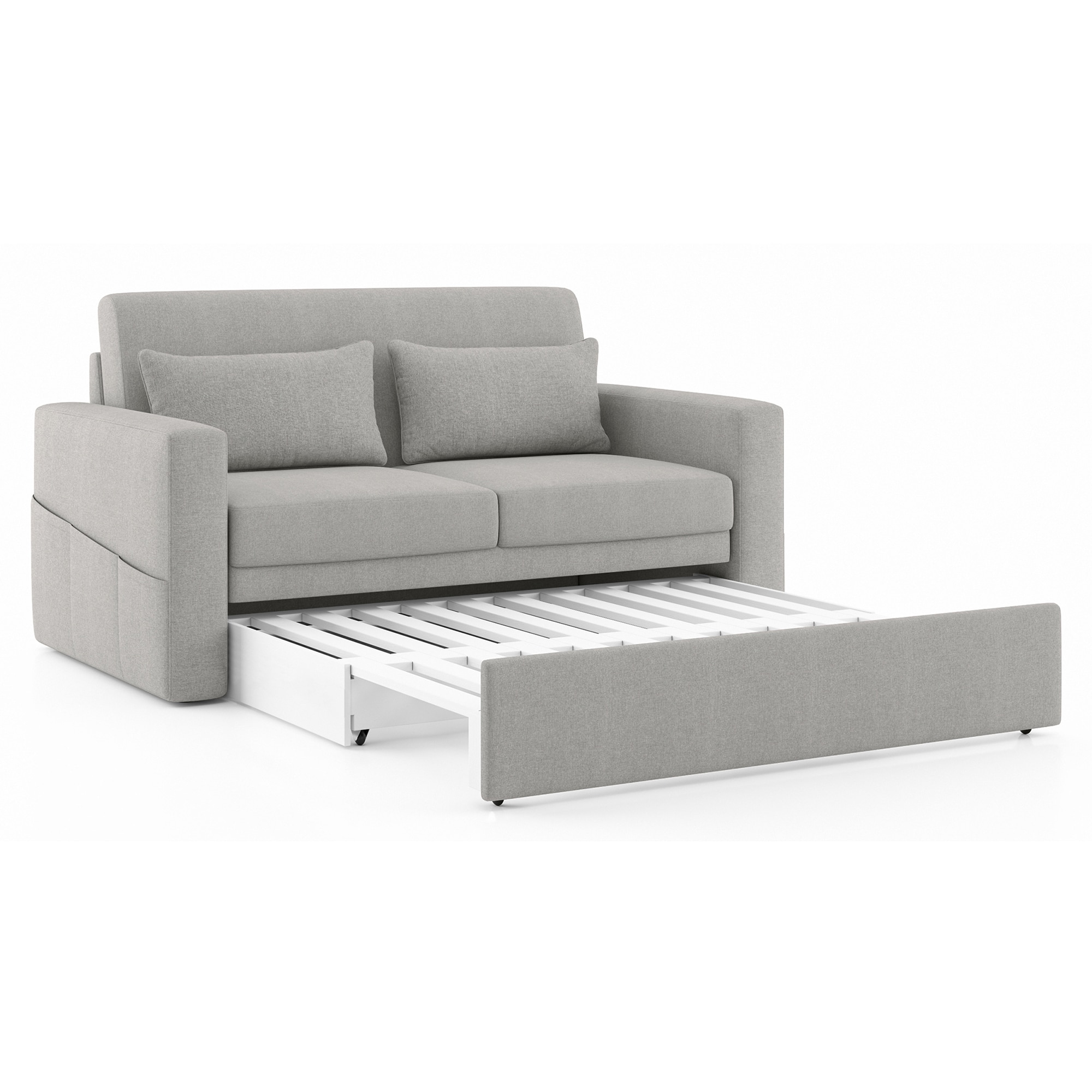 Camden Compact 3 Seater Pull Out Sofa cum Bed In Vapour Grey Colour