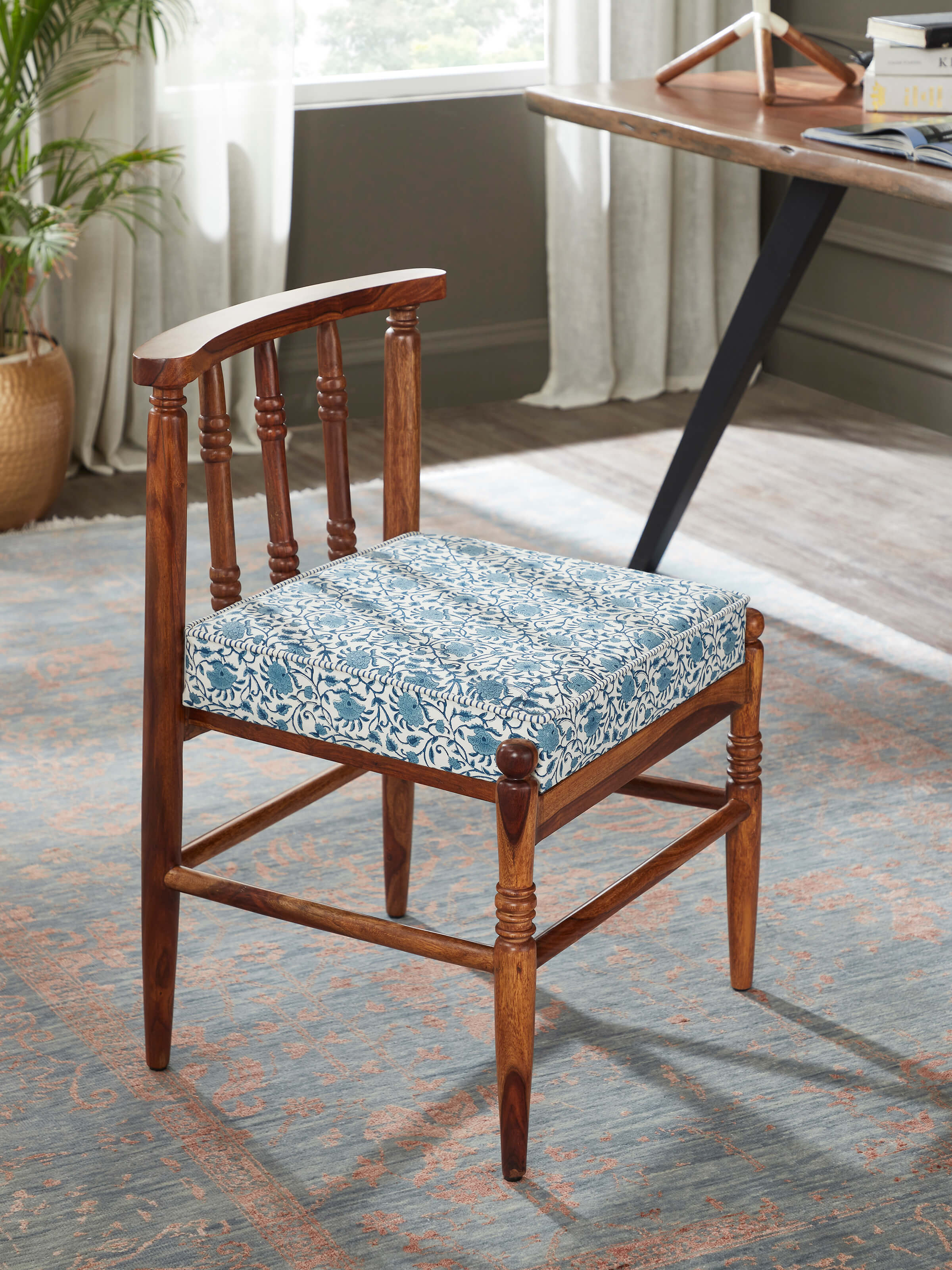 Upholstered Sheesham Study Chair