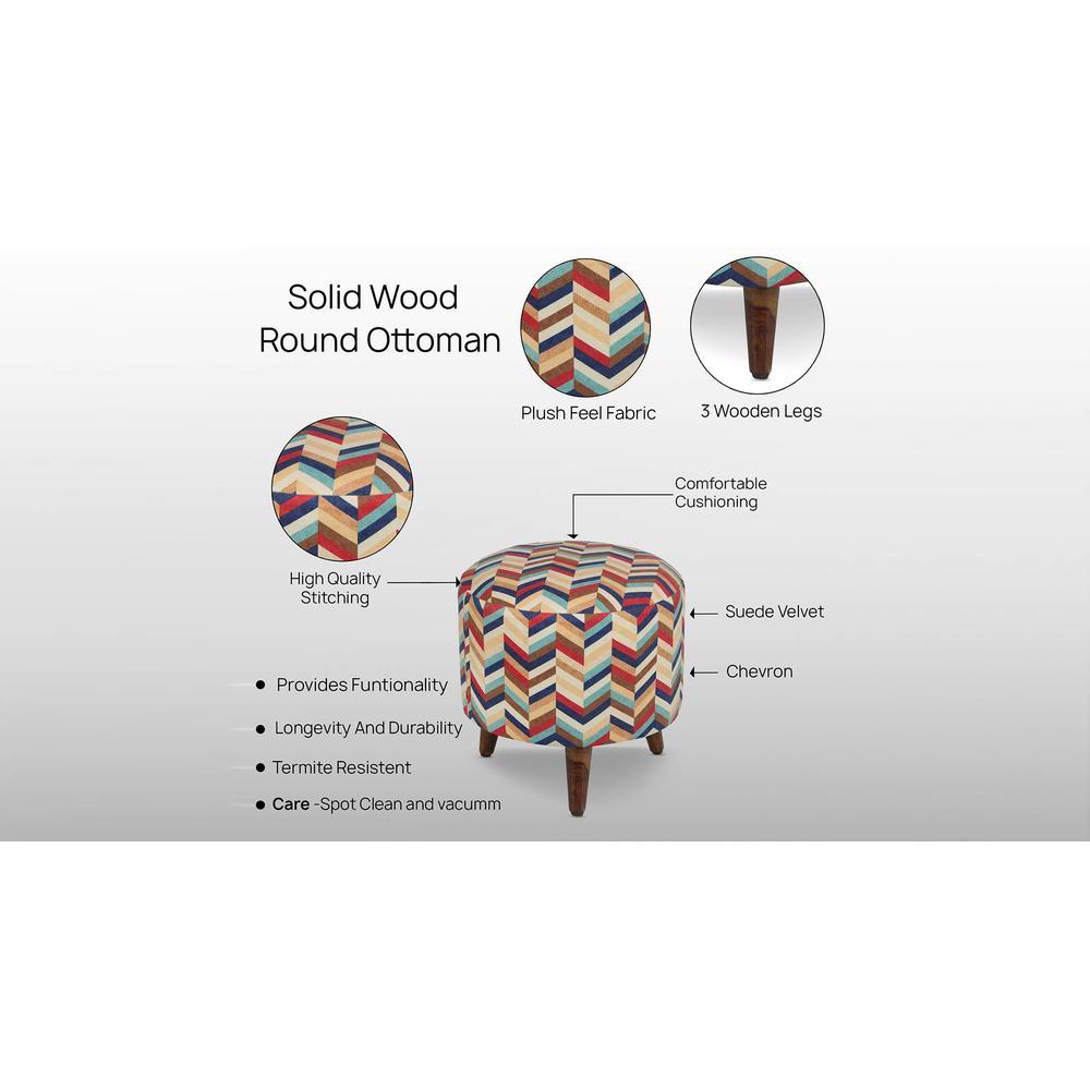 Milo Solid Wood  Ottomon in  Multicolor Colour