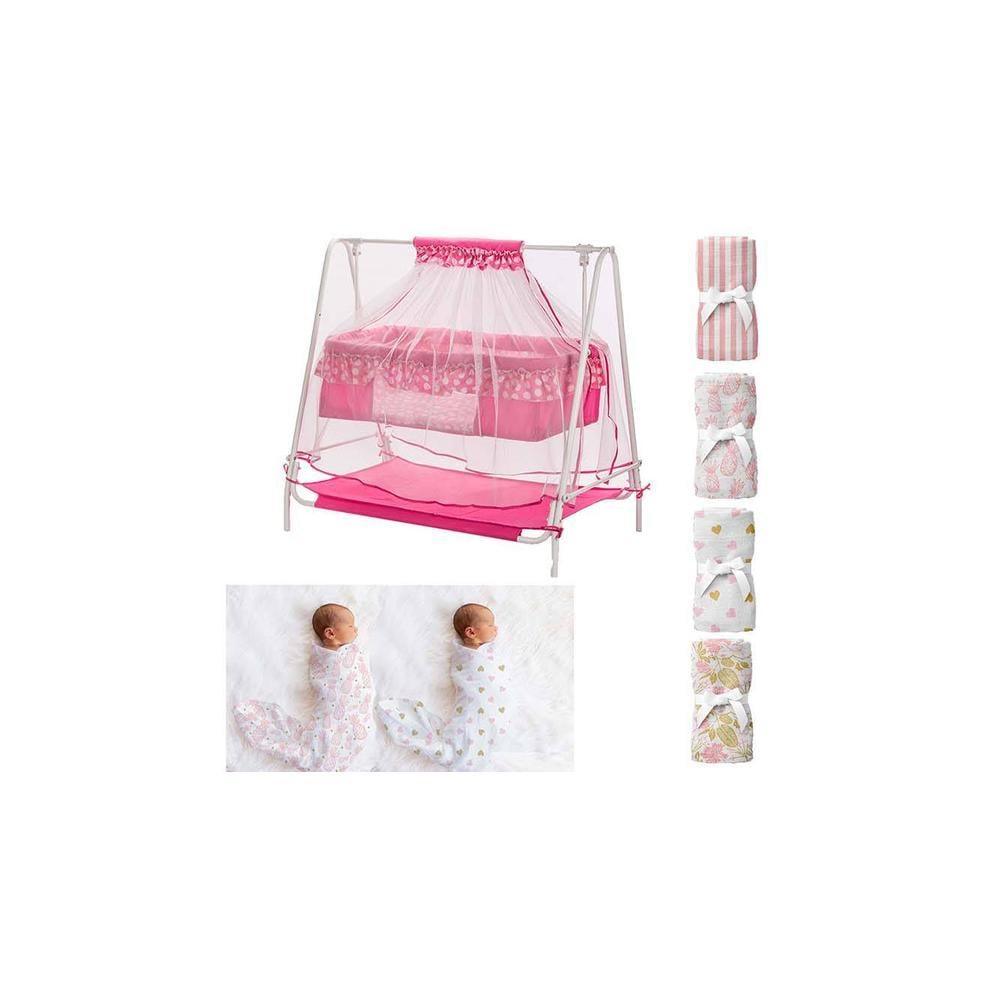 Ares Stainless Steel Baby Cradle with Mosquito Net - Airplane & Yatch Airplane & Yatch