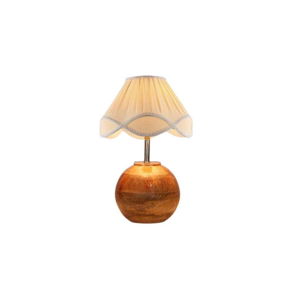 Vintage cotton off-white with Natural Wood Table Lamp