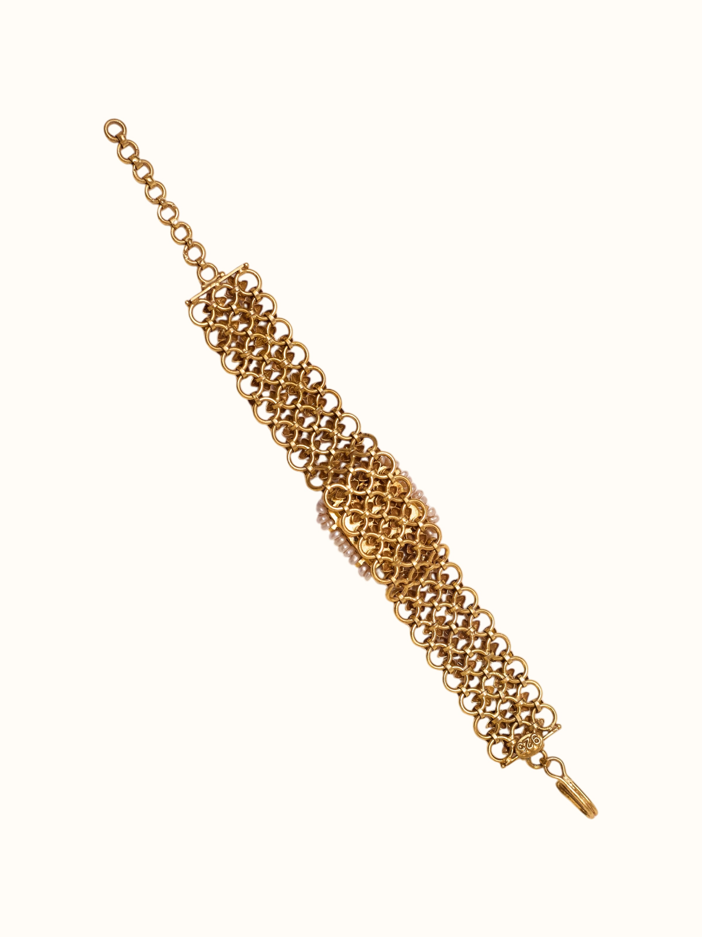 Silver Smithing Gold Plated Thappa Motif Wristwear