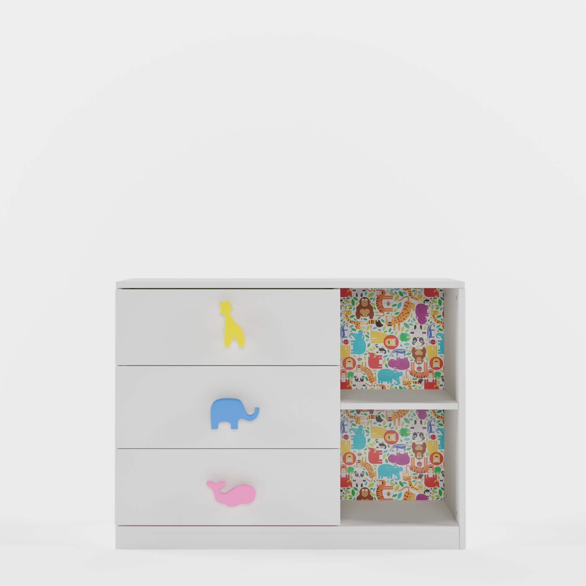 Candyland Chest Of Drawer Cabinet In White Colour