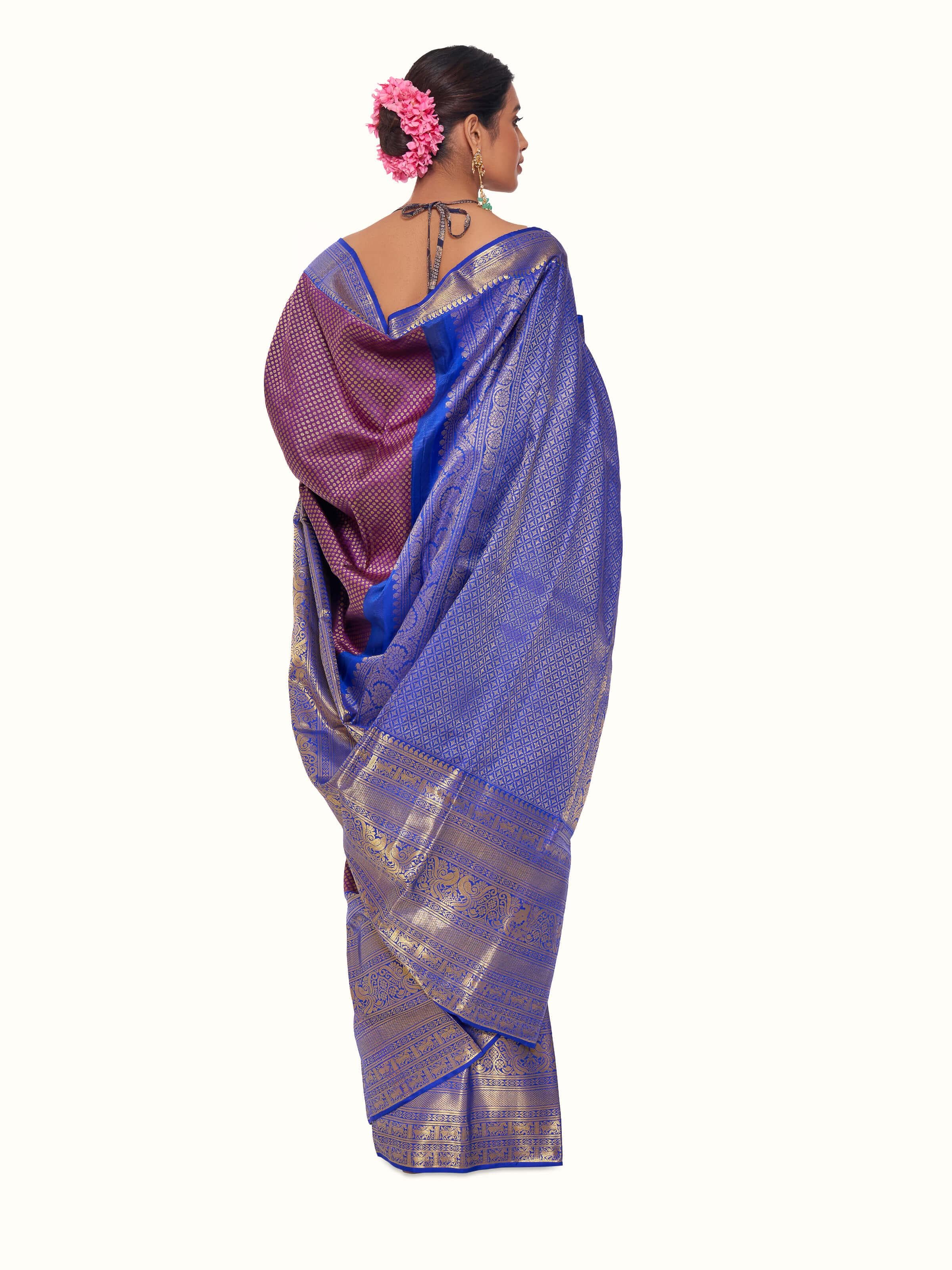 Purple Silk Dharmavaram Saree