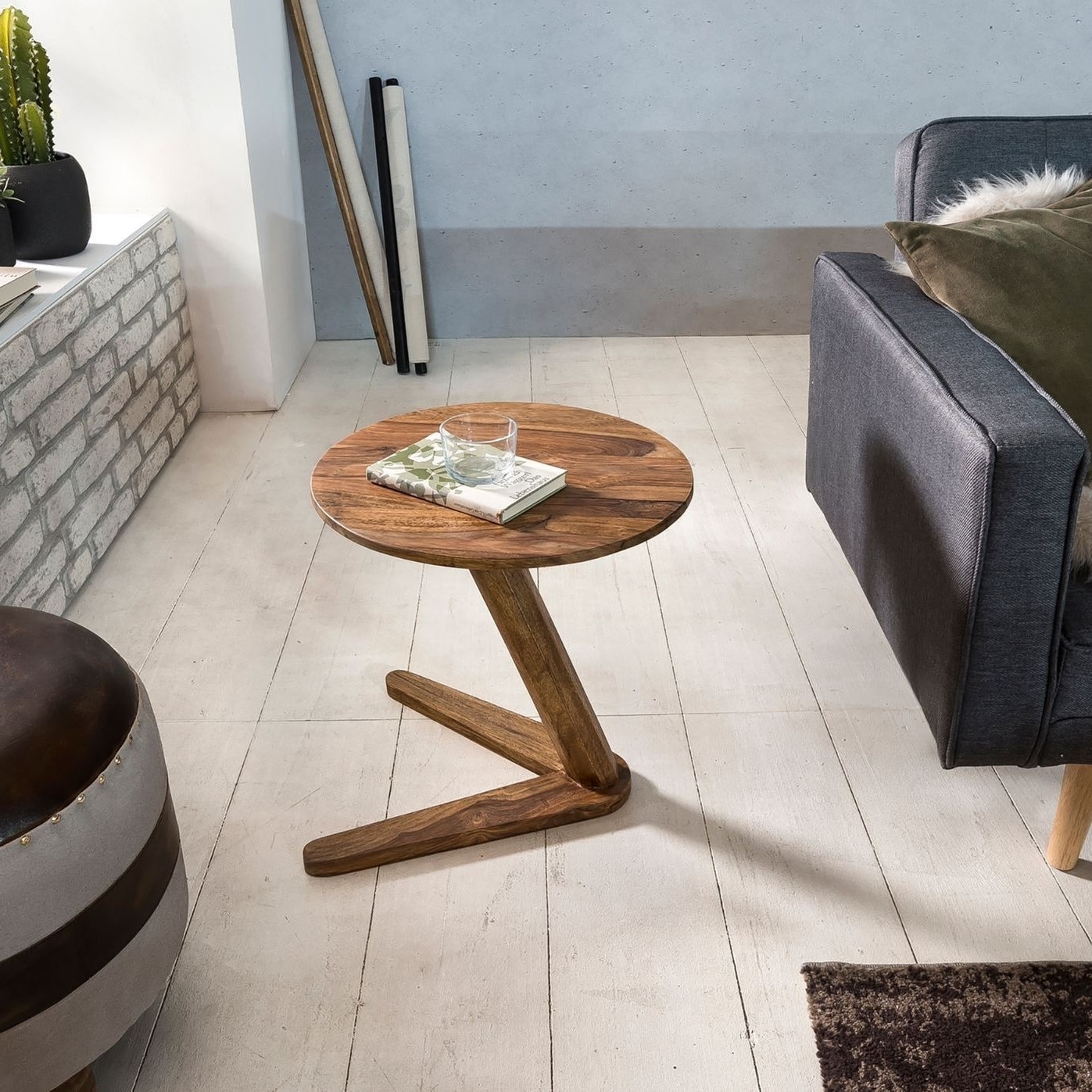 Fabre Solid wood Side Table in Provincial Teak Finish - Woodenmood