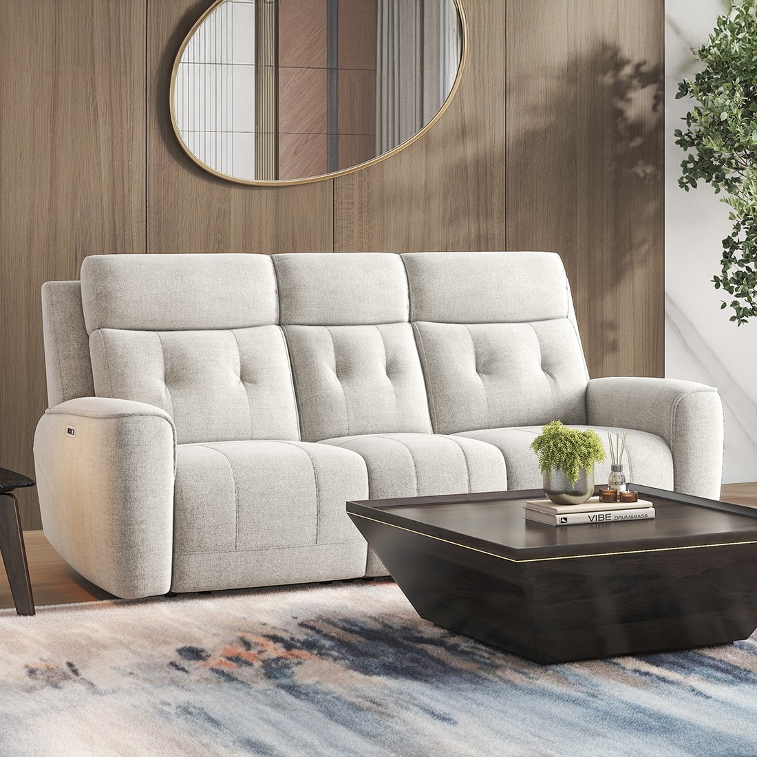 Marvin Entertainment Recliner in Beige Colour