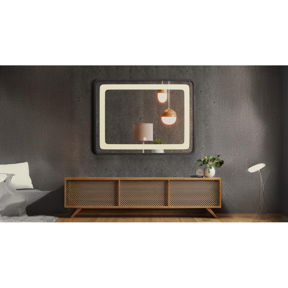 Aluminium LED Rectangular Decorative wall mirror by elegant arts and frames (Mirror size 24X18mm)
