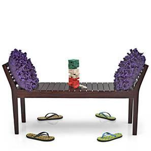 Latt Solid Wood Bench In Mahogany Finish