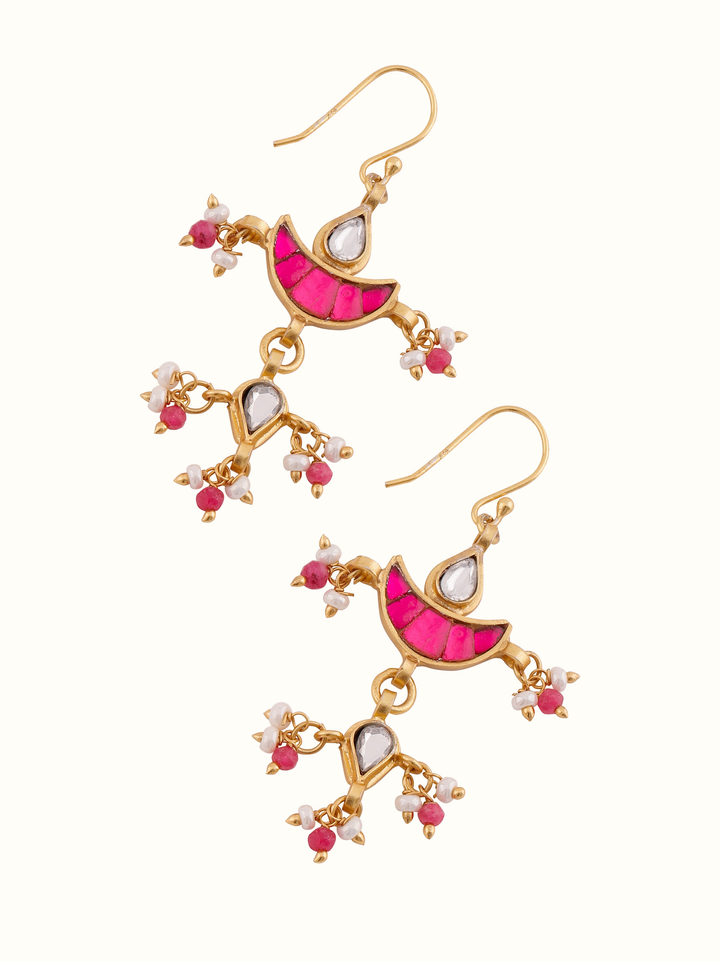 Overhead view of Silver Smithing Drop Earrings