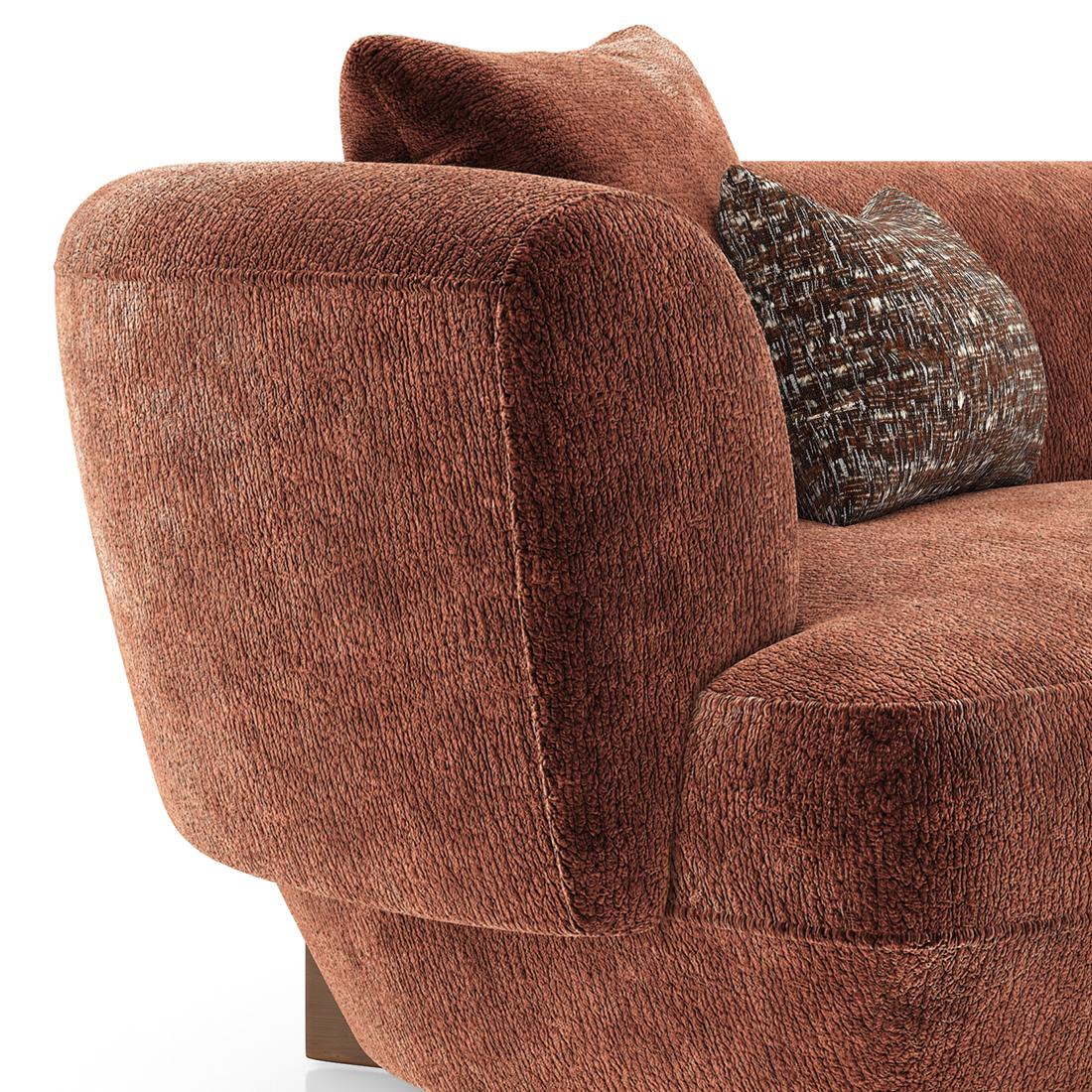 Brie 3 Seater Fabric Sofa In Terracotta Colour