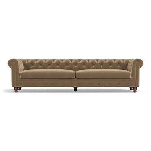 Winchester Luxe 4 Seater Fabric Sofa in Fawn Velvet Colour