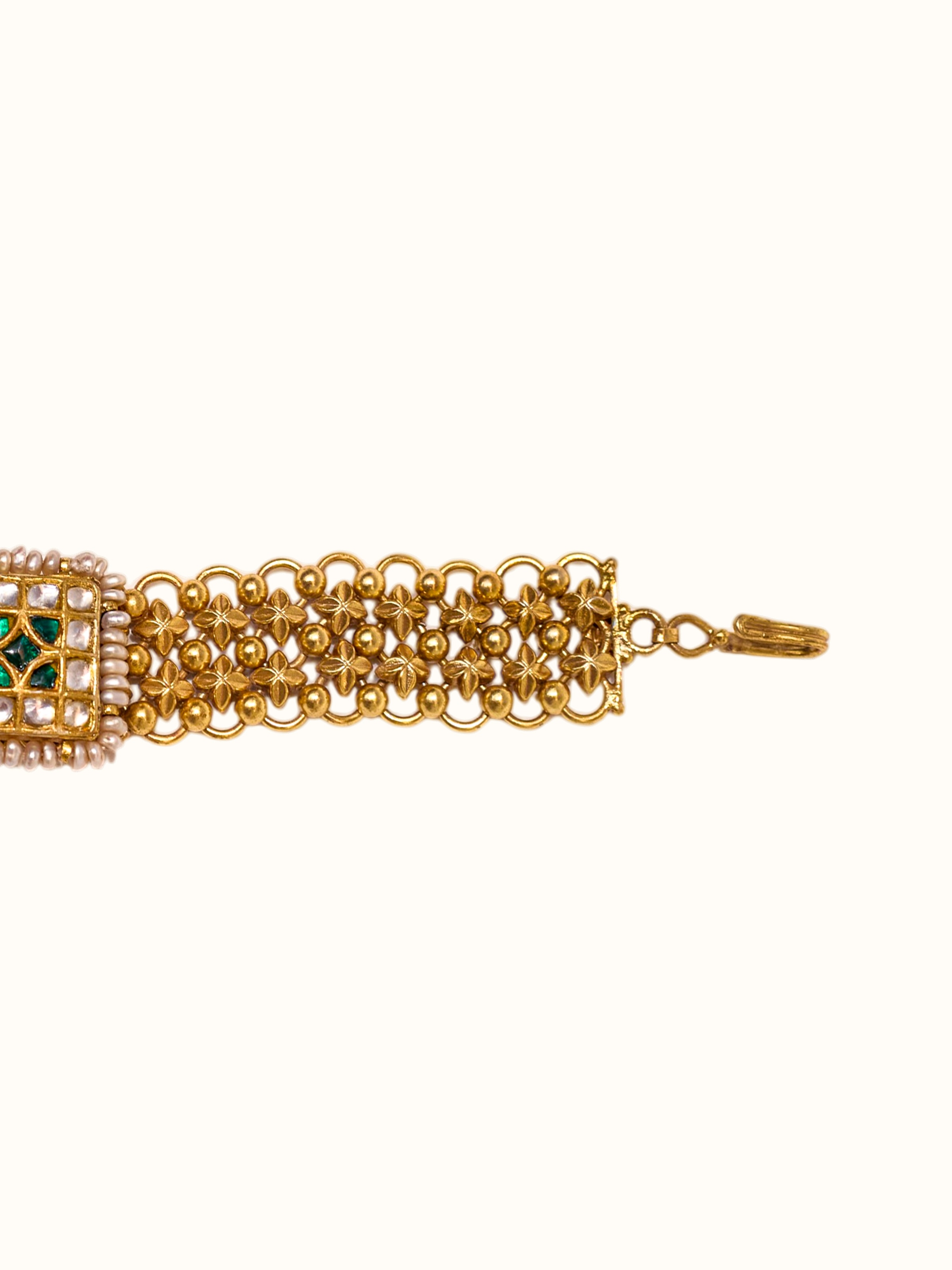 Silver Smithing Gold Plated Thappa Motif Wristwear