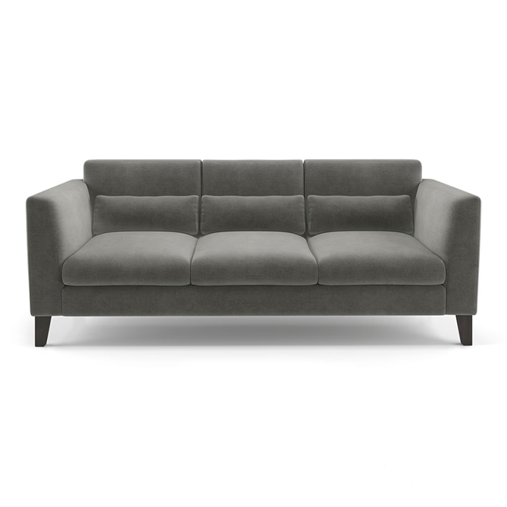 Lewis Sofa (Colour : Ash Grey Velvet, Cushion : Soft, Seater : 3+1+1)