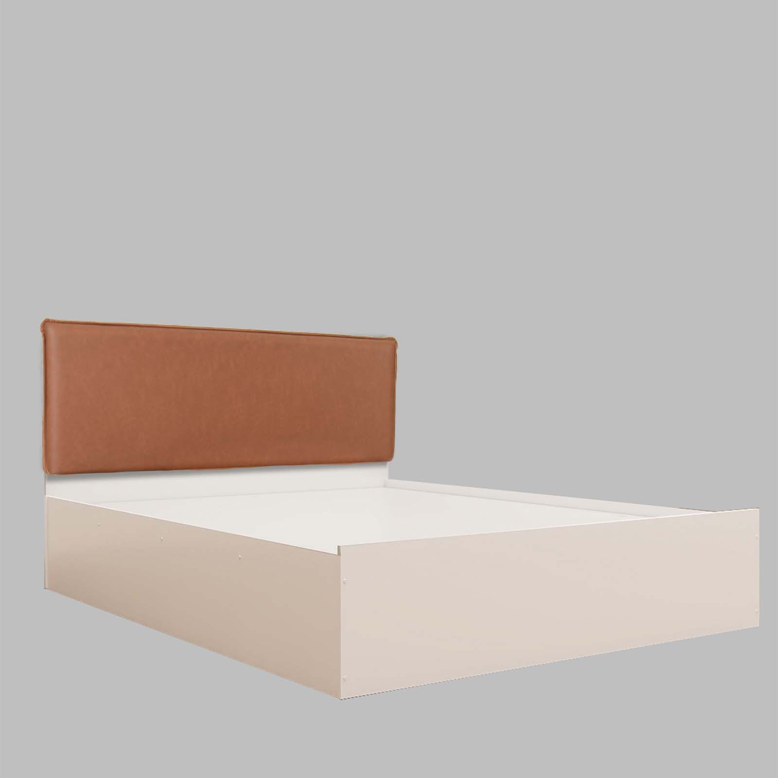 Namah Bed With Premium Leatherette Fabric Box and Half Hydraulic Storage - Queen Bed