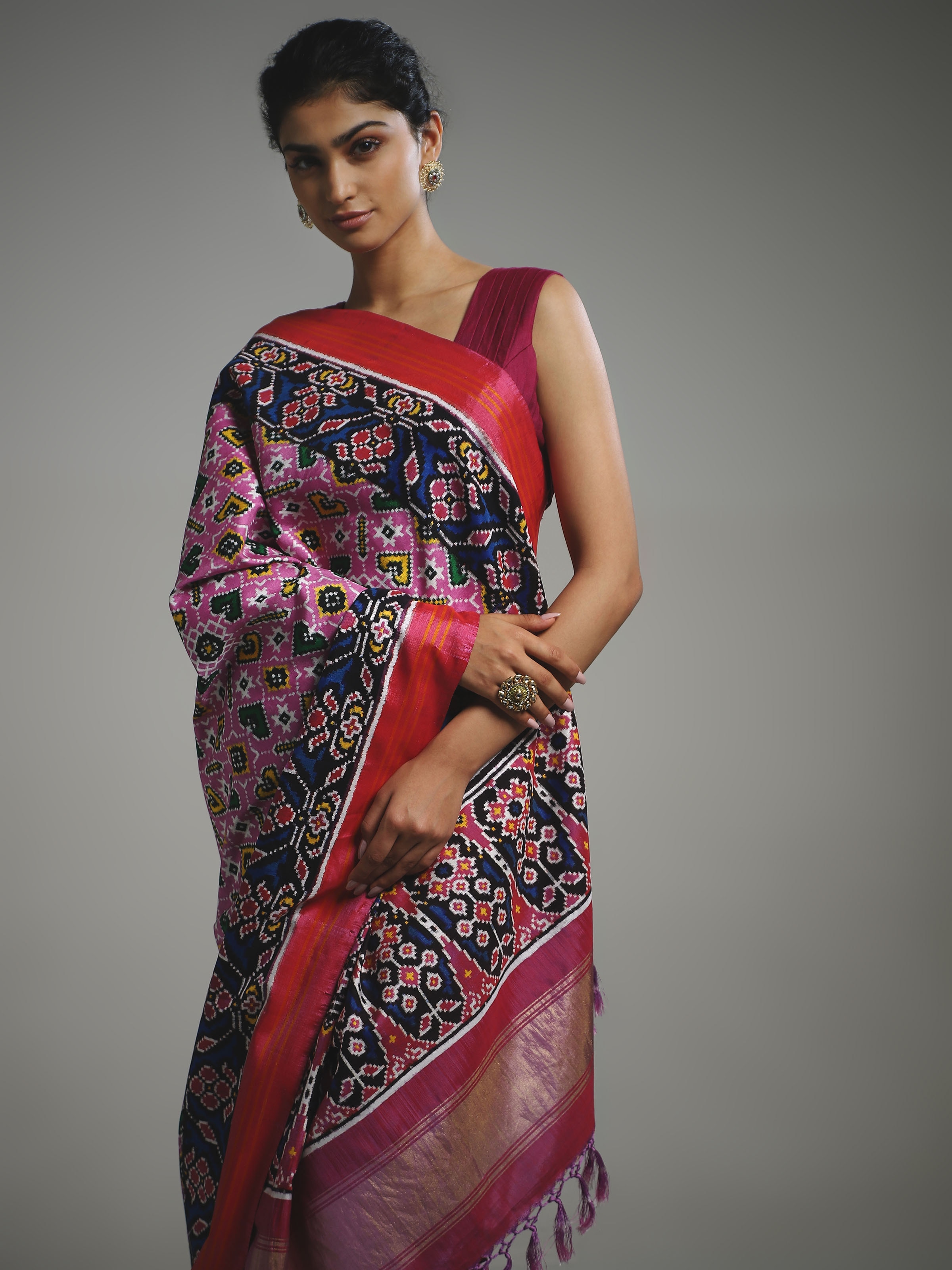 Light Pink Silk Patola Saree