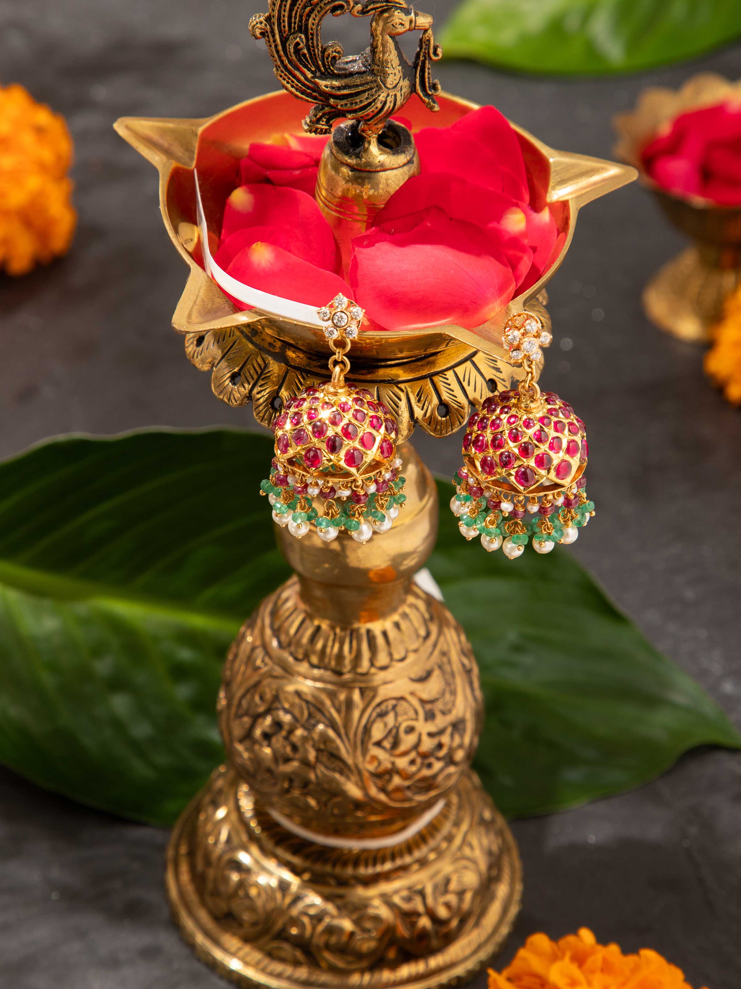 Kundala Velai 22 Karat Gold Jhumkas
