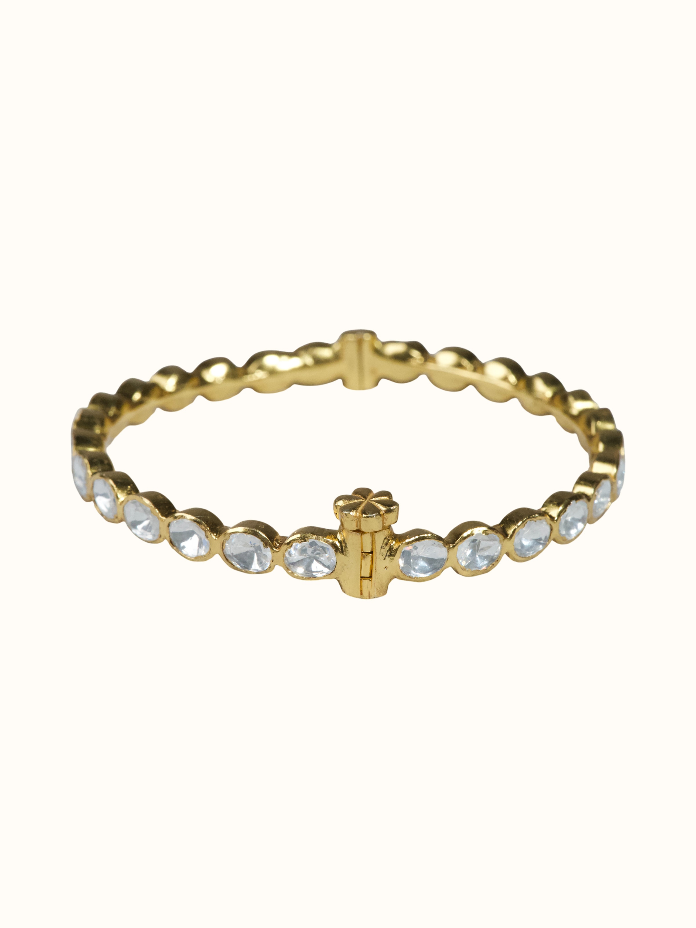 alternate angle view of silver smithing multi-colour bangle