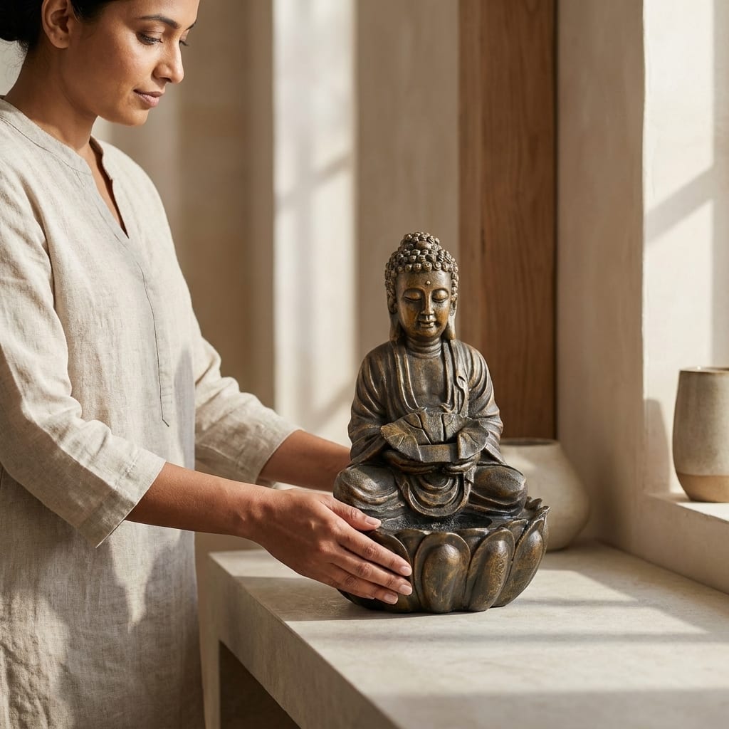 Water Fountain Buddha Bliss Water Fountain in Multicolor Colour - Vedas