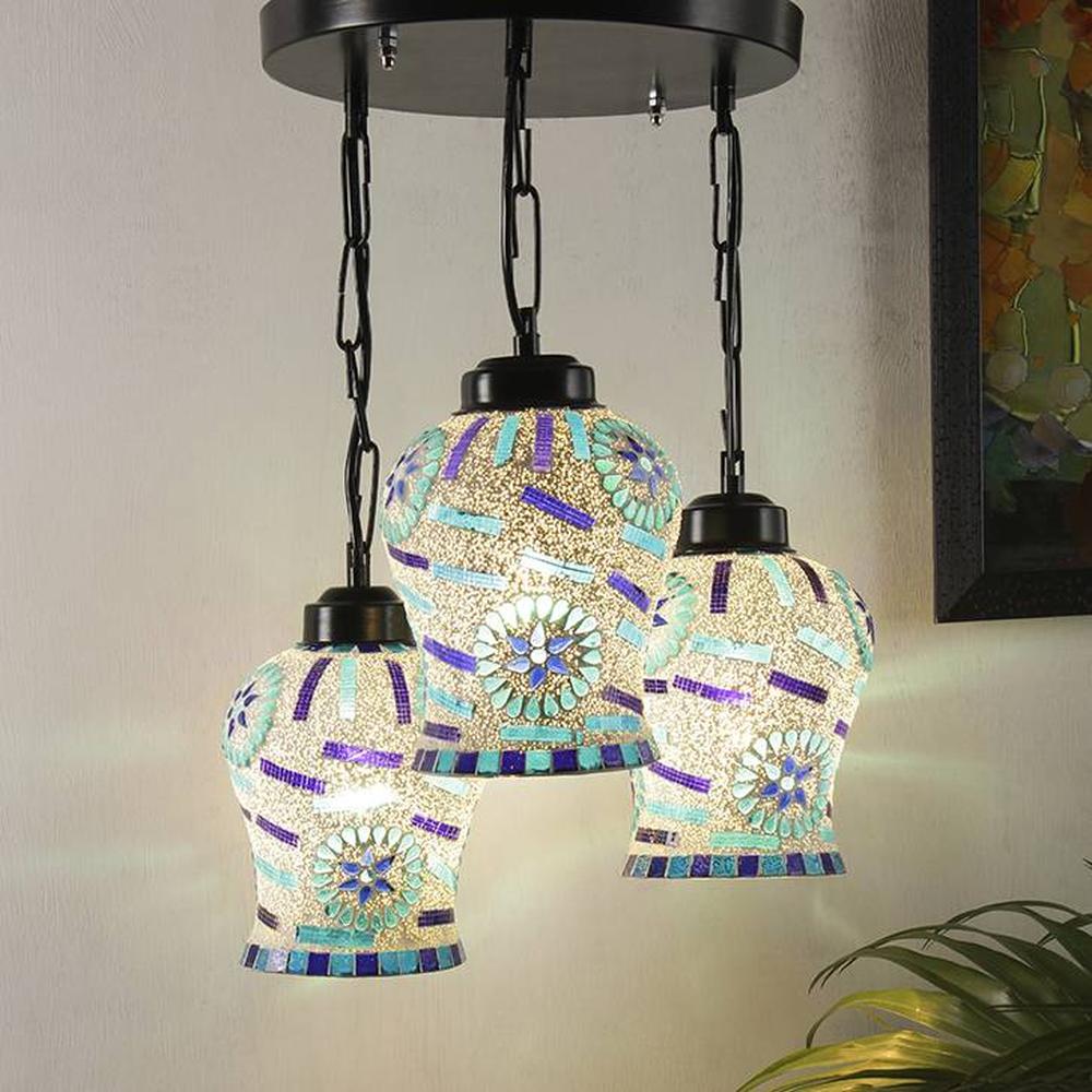 Kieran Multicolour Glass Cluster Hanging Light