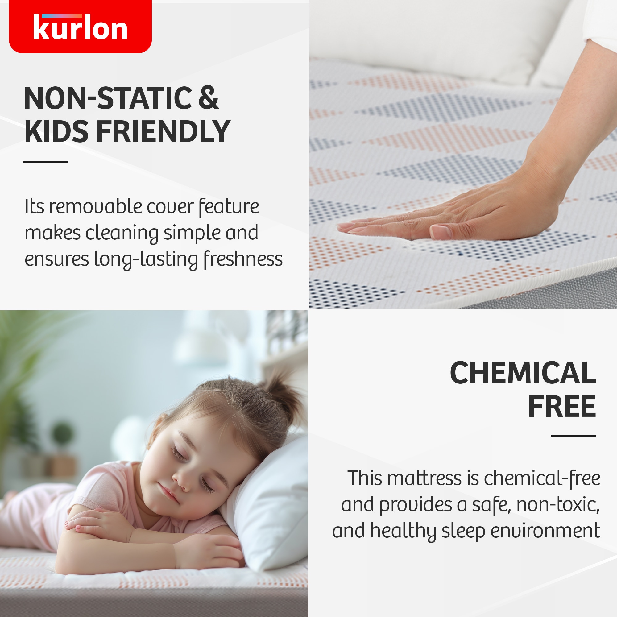 KURLON Dual Reversible Mattress, Soft & Firm Support 6 inch Queen High Resilience (HR) Foam Mattress (L x W: 75 inch x 60 inch)