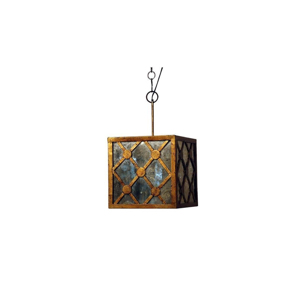 Gold checked iron ceiling lamp