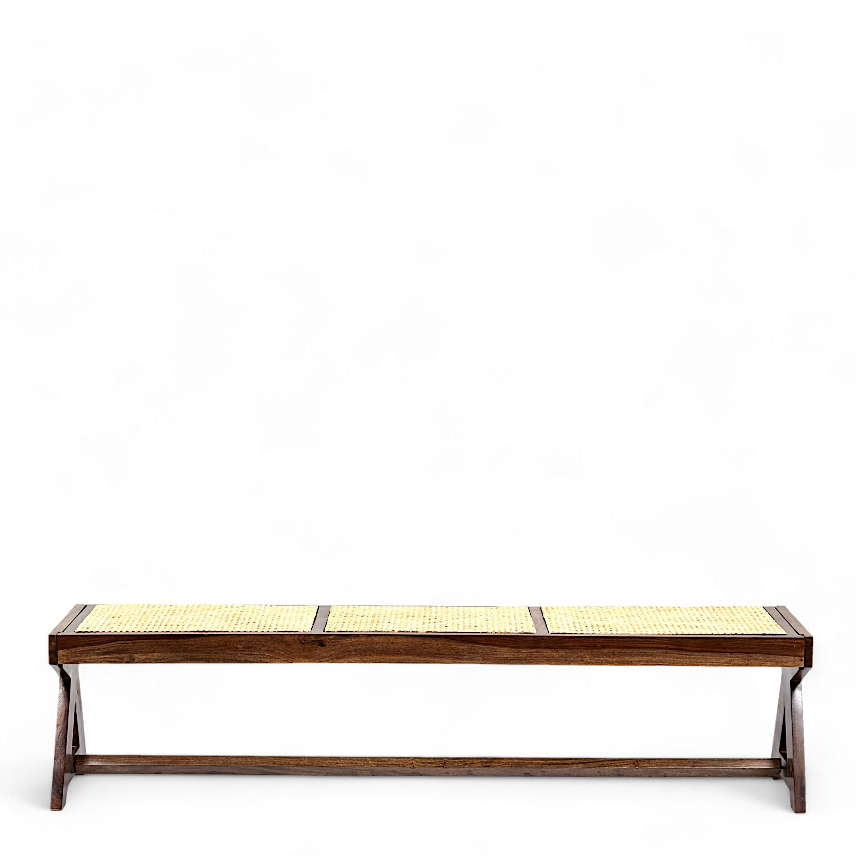 Rockport Sheesham Wood Mid Century 4 Seater Bench With