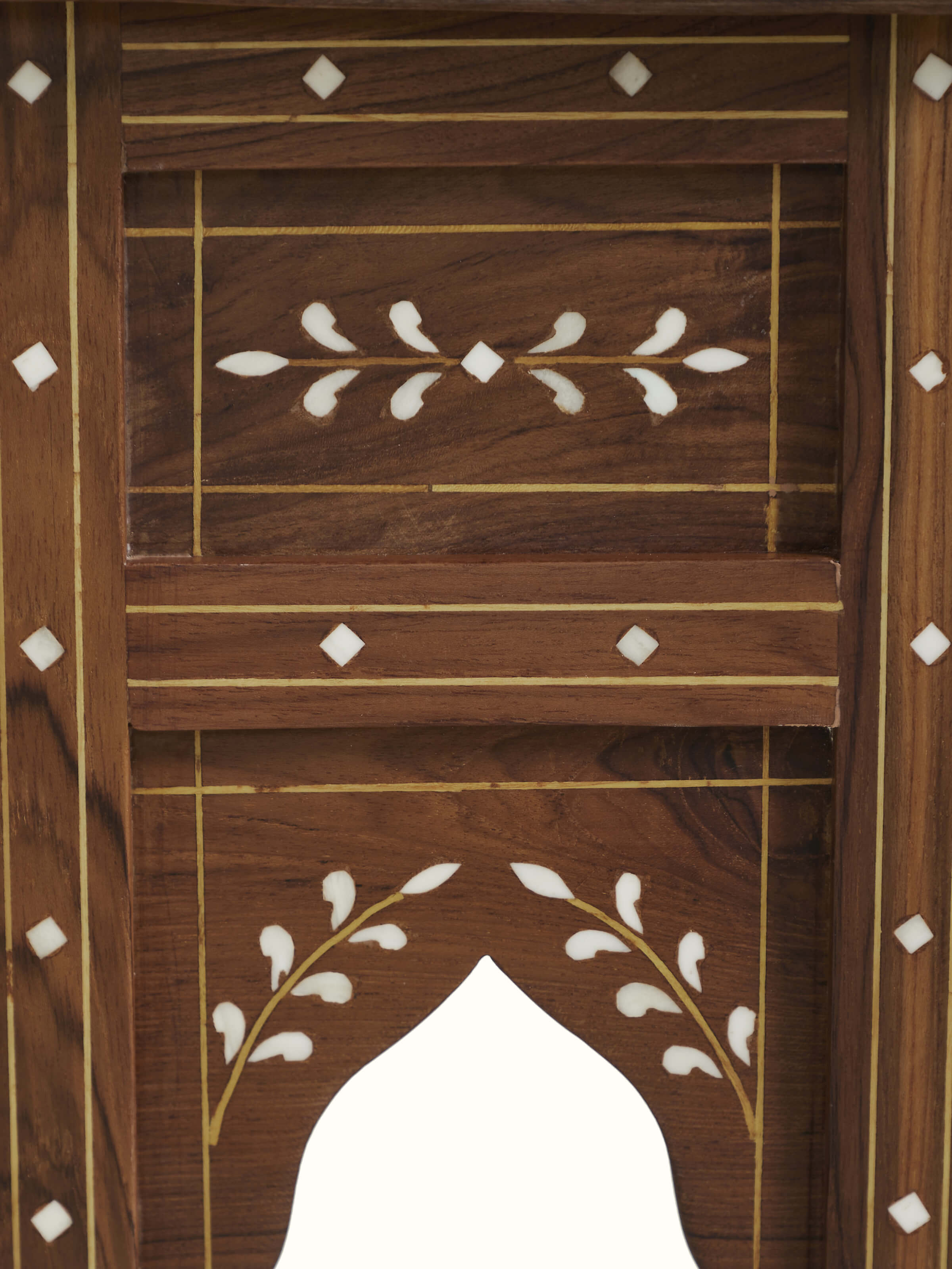 Detail shot of Pacchikari Teak Wood End & Side Table