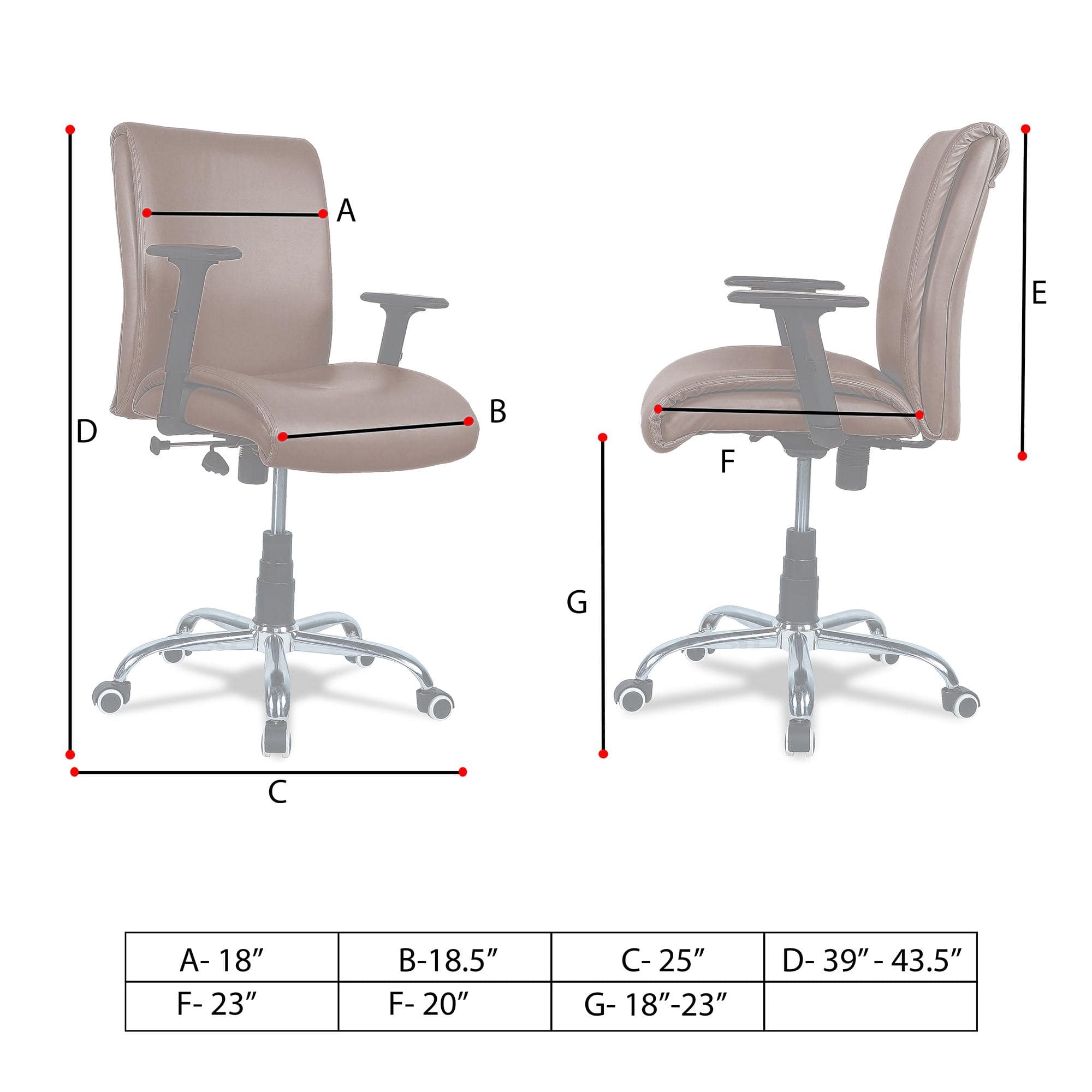Teaauras High Back Executive Chair in Brown Colour