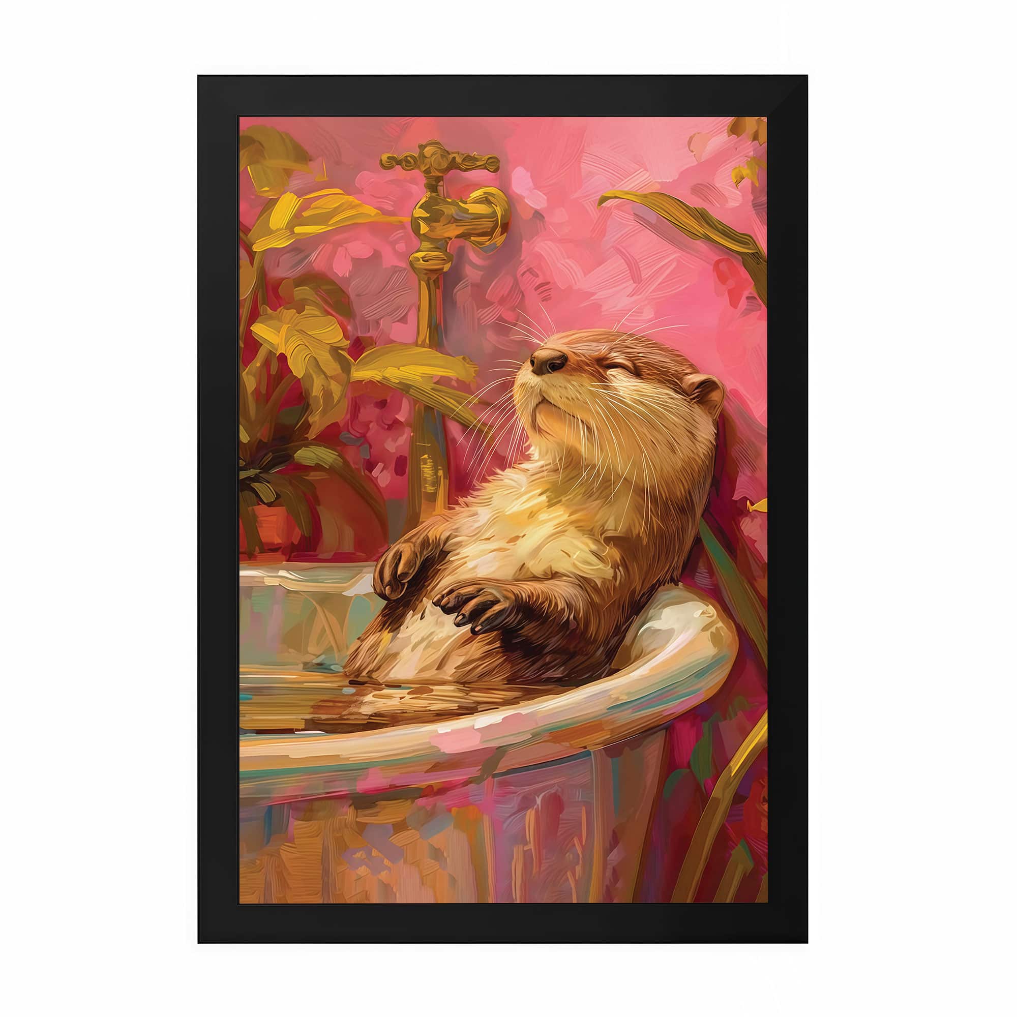 The Castle Decor Relaxing Otter Bathtub Bathroom Wall Art 8x12 Inch - The Castle Decor