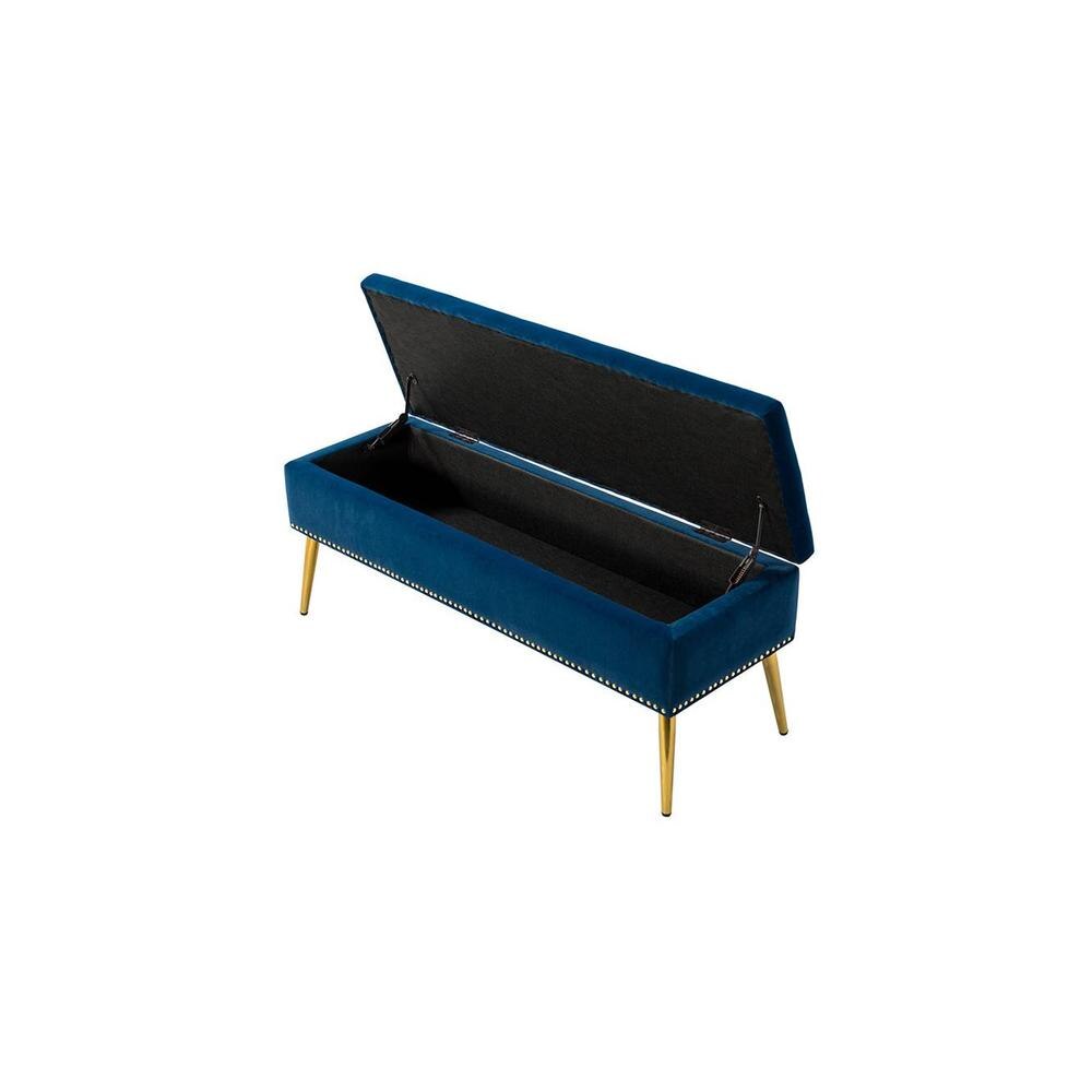 Kajana 2 Ottoman with Storage Color in Navy Blue