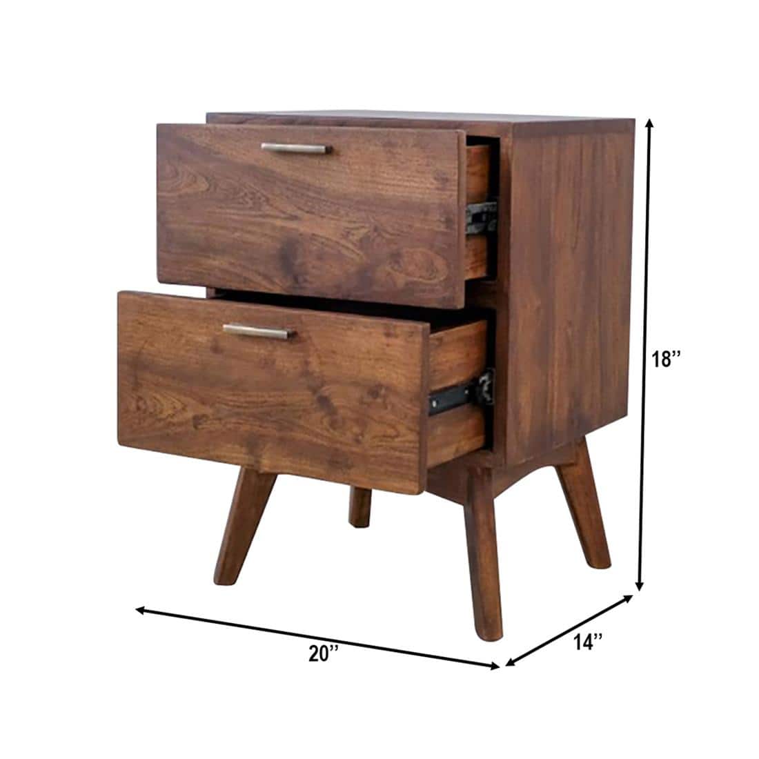 FireSolid Wood  Bedside Table in Provincial Teal Finish