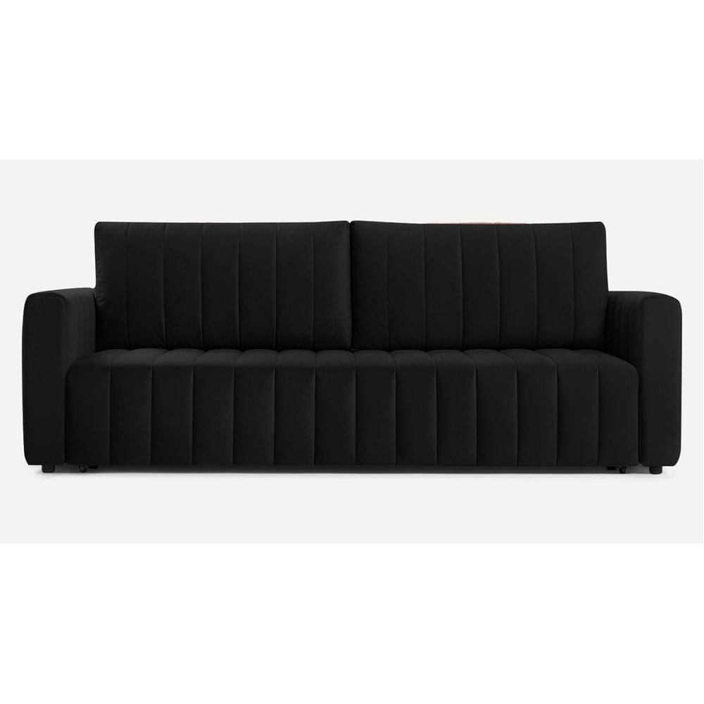 Beliss 3 Pull Out Sofa Cum Bed ith storage In Black Colour