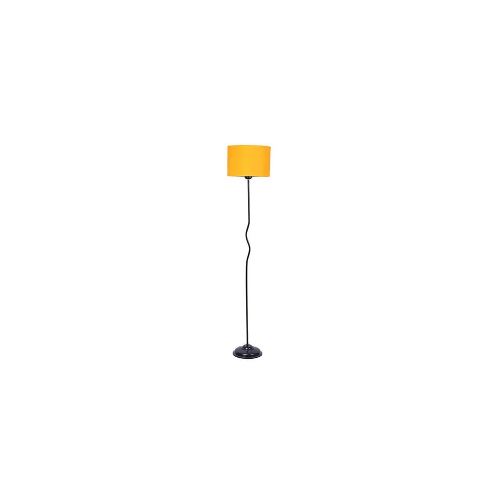 Mabel Yellow Cotton Shade with Iron Floor lamp