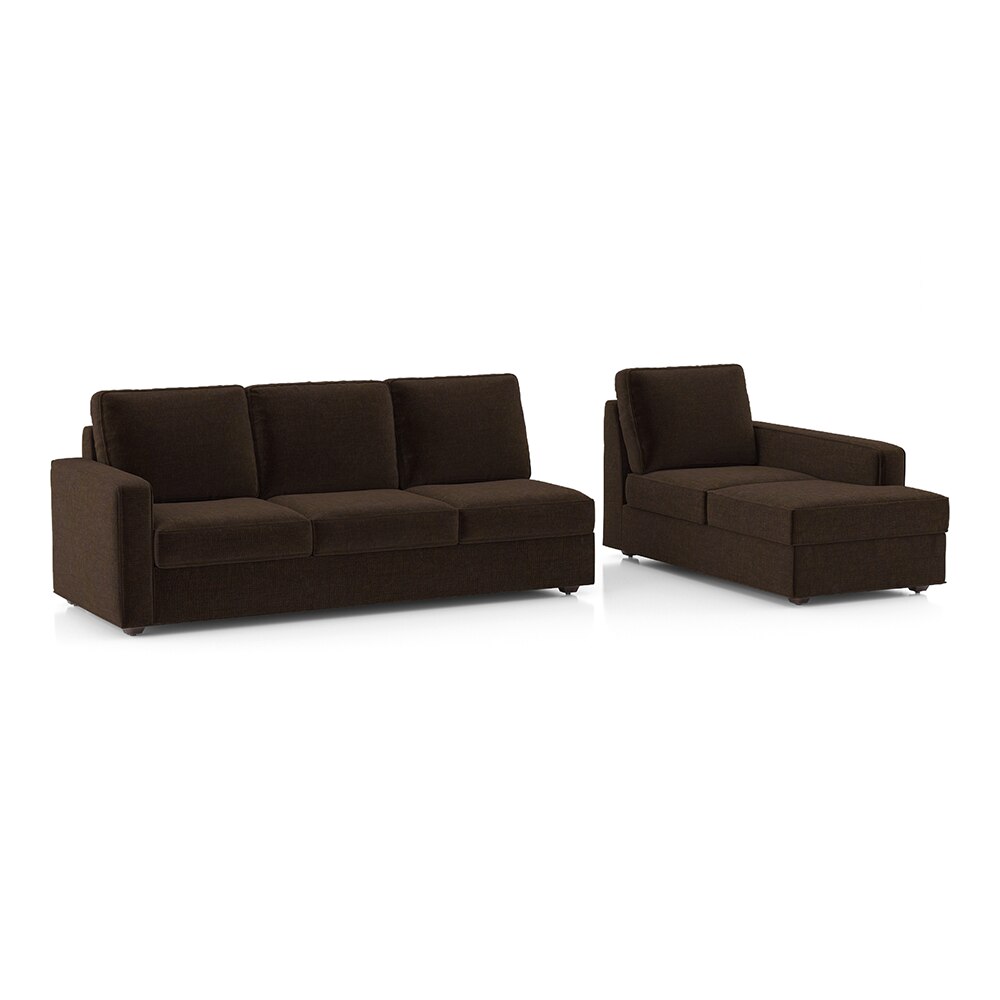 Apollo Sofa (Colour : Dark Earth, Cushion : Hard, Back Type : Regular, Seating Capacity : Right Aligned 3 Seater + Right Aligned Chaise)