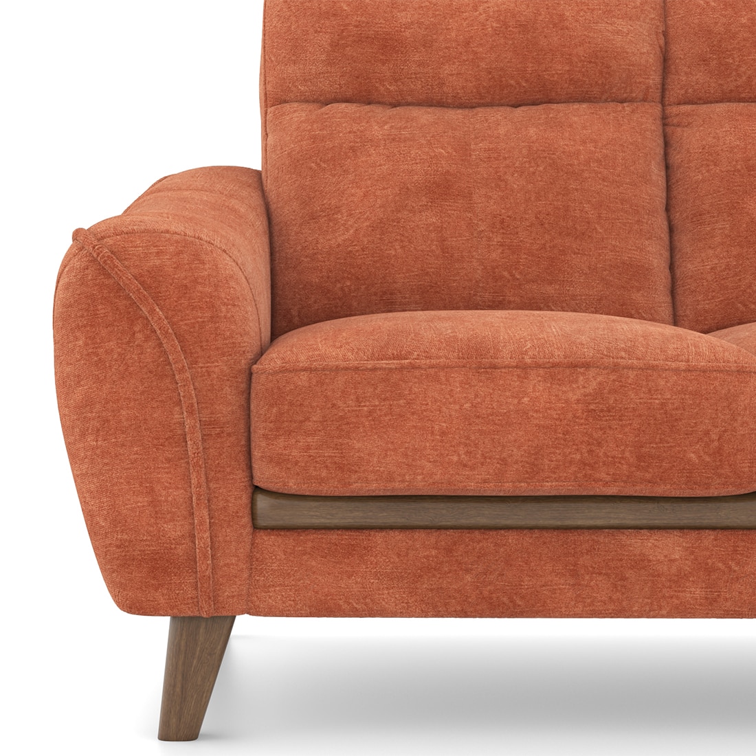 Ronan 1 Seater Fabric Sofa In Rust Colour