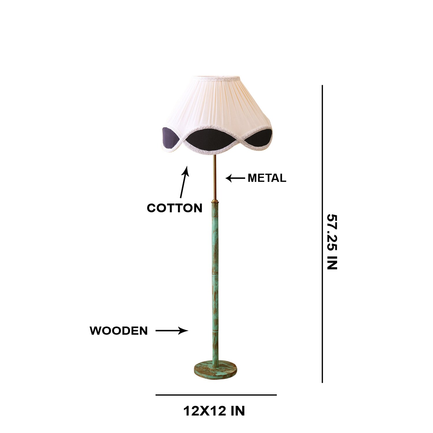 Devansh Wood & Metal Floor Lamp