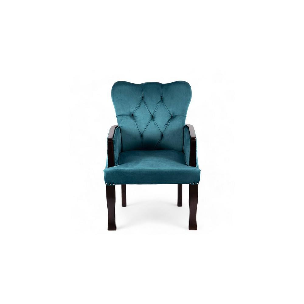 Arista Sheesham Wood Accent  Chair in Turquoise colour