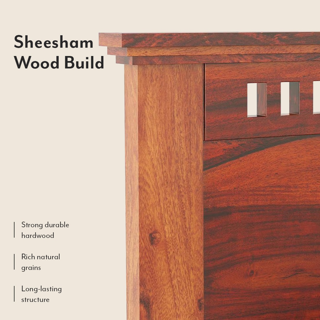 Fidora Solid Wood King 4 Drawer Storage Bed In Honey Finish