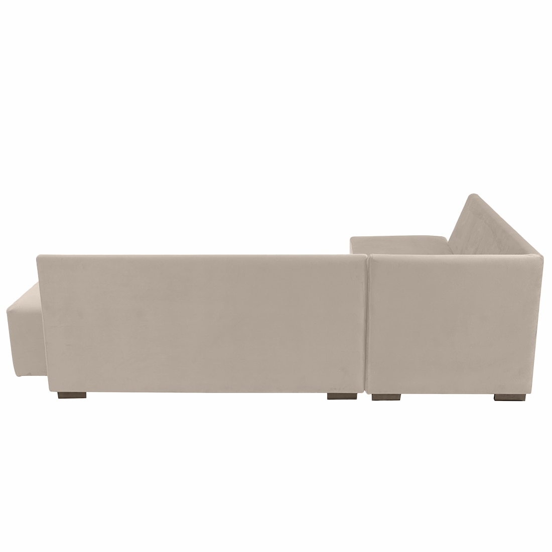 Melo 3 Seater Left Sectional Velvet Sofa Cum Bed in Cream colour