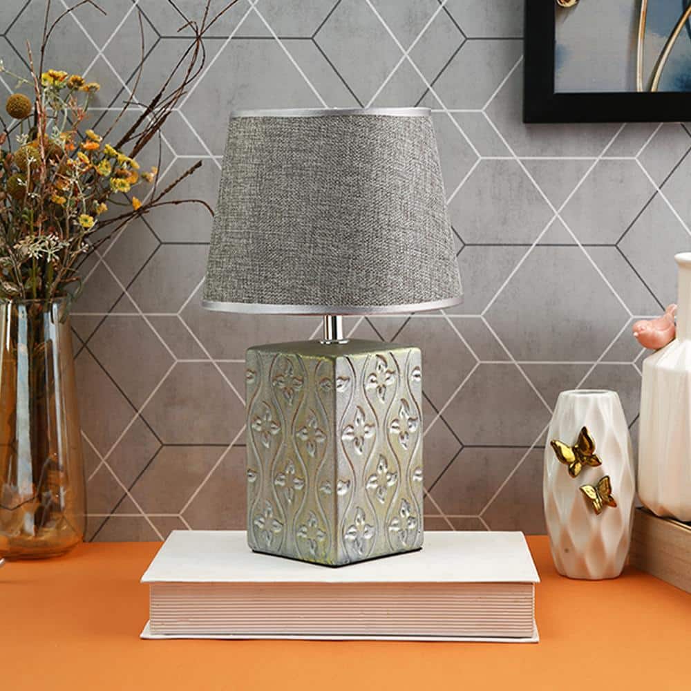 Grey Rectangular Base Table Lamp
