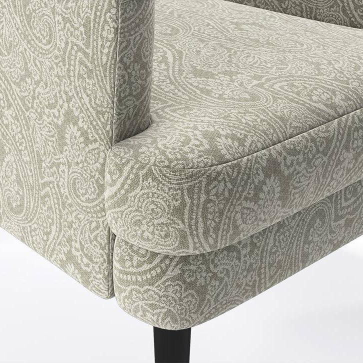 Genoa Wing Chair in  Monochrome Paisley Colour