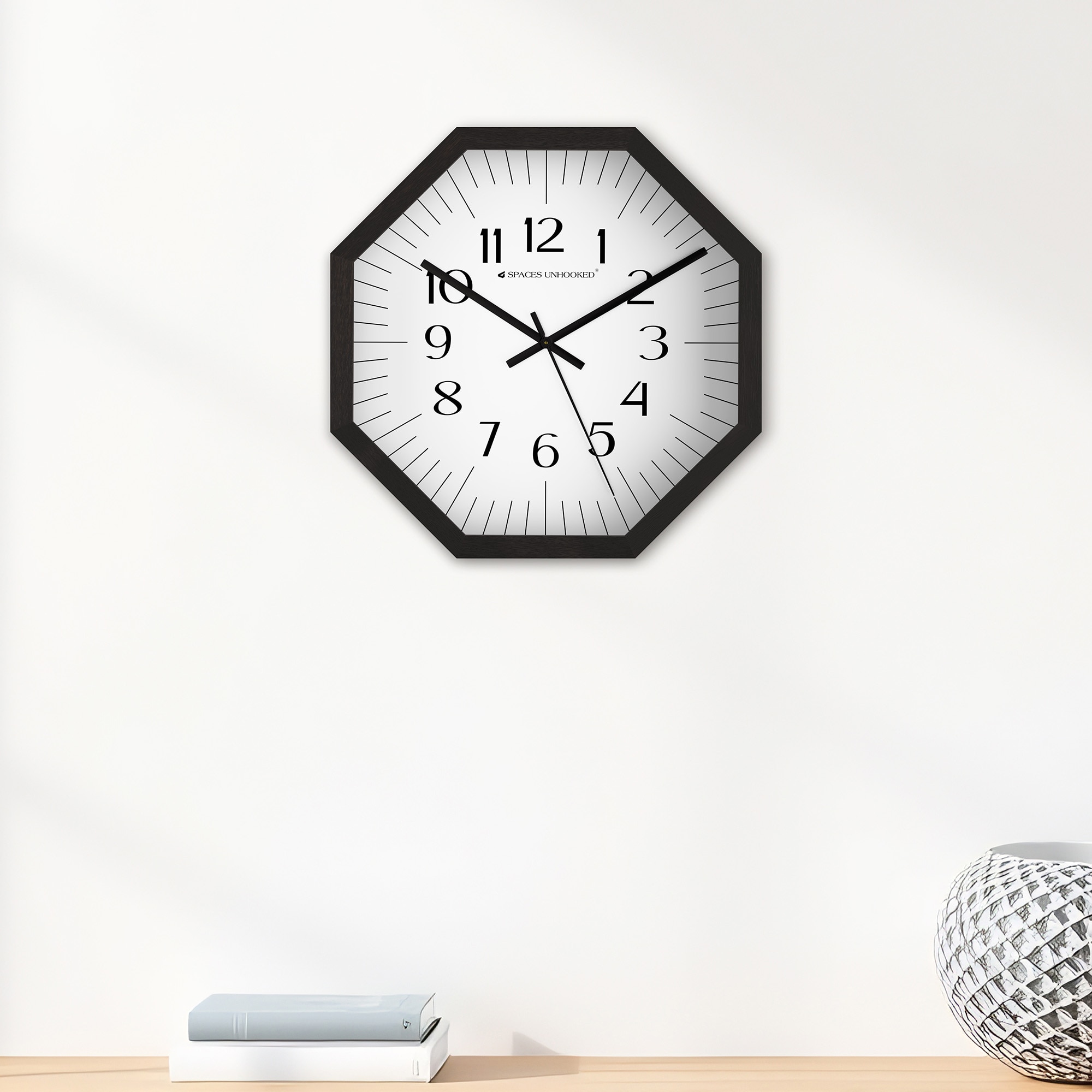 Bold Arabic Indices Wooden Wall Clock