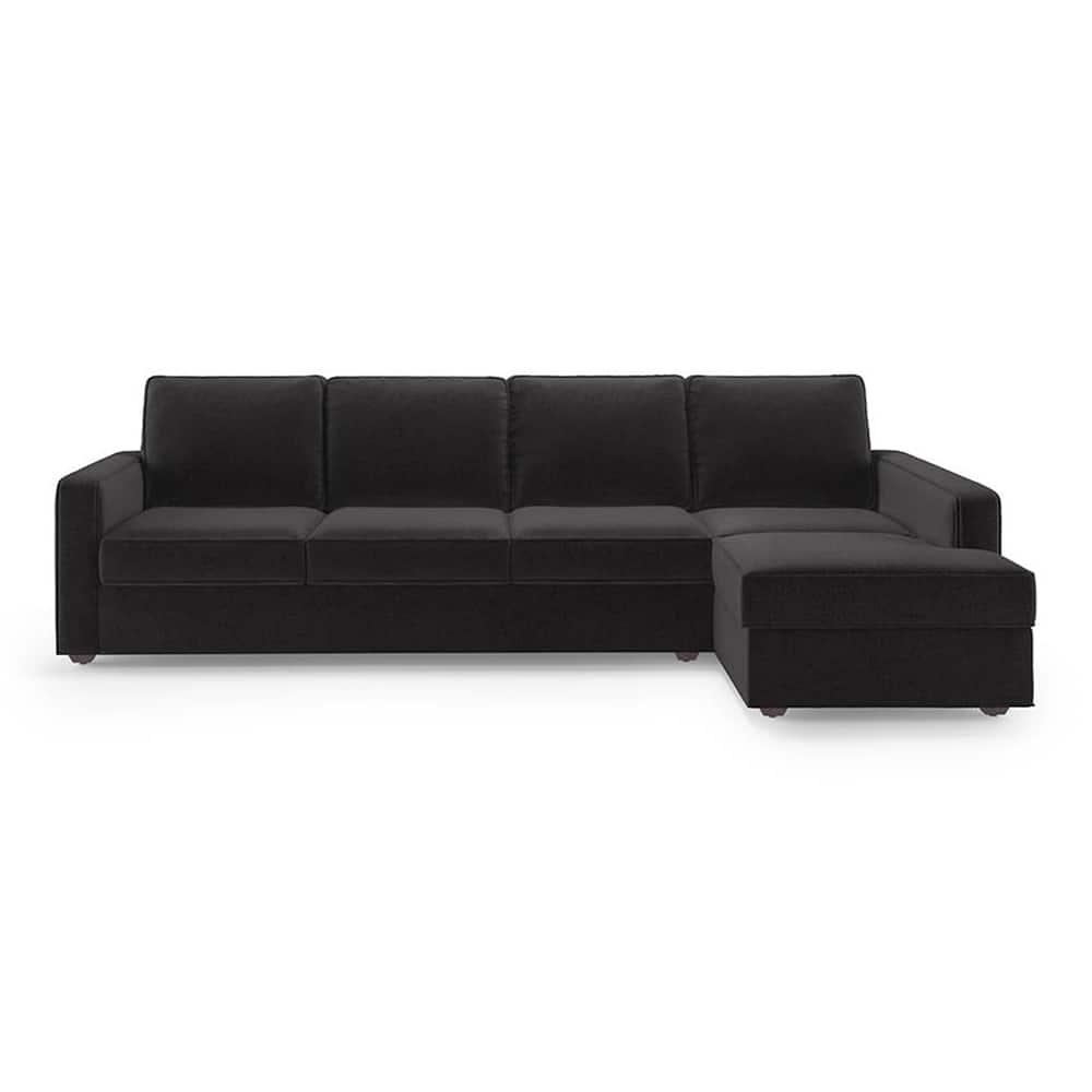 Apollo Compact Sofa (Colour : Pebble Grey, Cushion : Soft, Back Type : Regular, Seating Capacity : Right Aligned 3 Seater + Right Aligned Chaise) - Urban Ladder